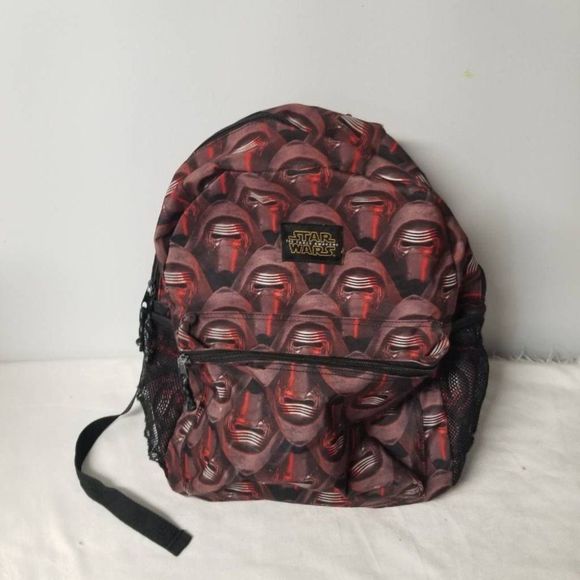 Kylo Ren Star Wars Womens Backpack Brown Black All Over Print Pocket Zipper L main image 12